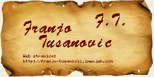 Franjo Tušanović vizit kartica